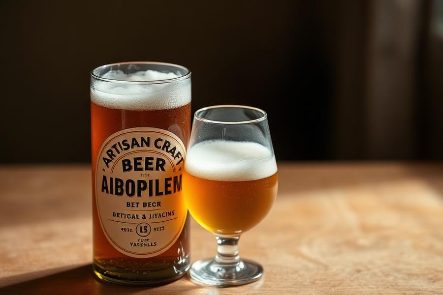 Fles speciaalbier naast een glas met schuimkraag
